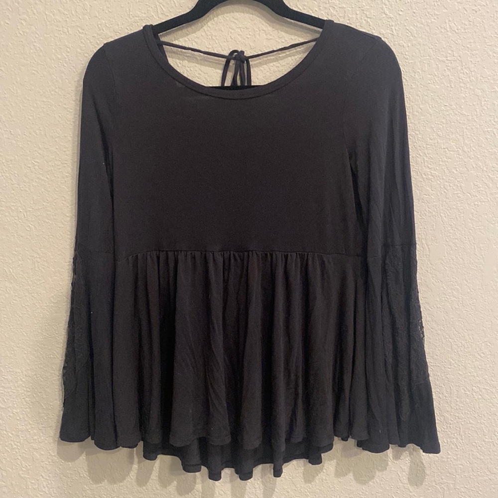 American eagle outfitters black open back top